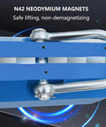 Close-up view of Top Shelf Steel Magnetic Lifter Featuring Killer N42 Neodymium Core with lifting mechanism.