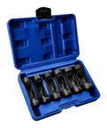 Premium Heavy Duty 12 Point Deep Groove Socket Wrench Set 6 Piece Black Alloy Steel Tool Kit in blue case