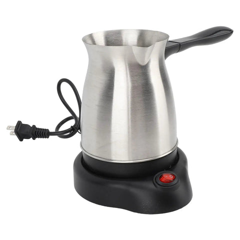 Electric Turkish Coffee Maker 600ml Stainless Steel Pot With L Handle For Home Or Travel Use Durable Espresso Coffee And Tea Brewer