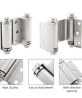3 Inch Double Action Spring Door Hinge Set Self Closing For Saloon Bar Pub Cafe Doors Satin Nickel Finish Durable Steel Construction
