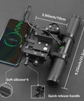 Beefed-Up 2400 Lumen Bicycle Headlight With 10000mAh Battery Pack, handlebar extender, speedometer holder, and phone mount.
