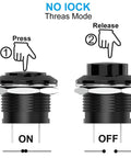 No Lock Momentary Push Button Switch Round Black Cap Normally Open Push And Hold ON Release OFF 250V 3A AC And 125V 6A AC 2 Pin