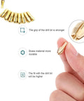 Bombproof 24 Pcs Brass Quick Change Drill Chuck Collet Set For Rotary Tools And Electric Grinders 0.5 To 3.2Mm Heat Treated Fine Copper Heavy Duty Grip held in hand with focus on its detailed grip.