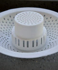White drain cover hair catcher for shower and bathtub 3 pack that keeps hair out and prevents clogs while letting water flow freely