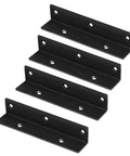 Solid As A Rock 4 Pack Corner Braces 7 Inch L Angle Stringer Hanger Bracket black powder coated steel brackets for decking.