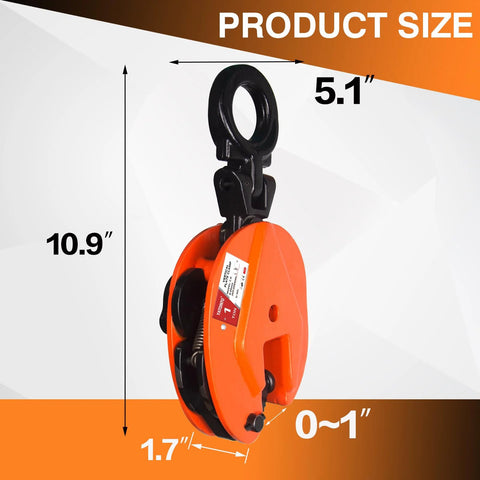 YATOINTO plate lifting clamp by Amazon, orange steel, 2200 lb capacity, vertical lifting clamp