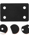 Six Pack Stainless Steel Flat Joining Plates for Wood Furniture, straight metal bracket shown with close-up details, black finish