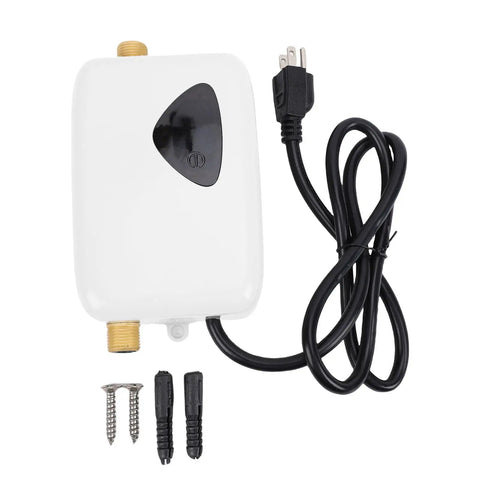 Top Shelf 3000 Watt Instant Hot Water Heater Featuring A Crisp LCD Display And Sturdy Wall Mount Bracket and power cord.