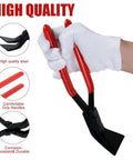 Set Of 3 Hand Seamers For Sheet Metal Bending And Flattening with anti-slip grip, shown in use with glove for edge work.