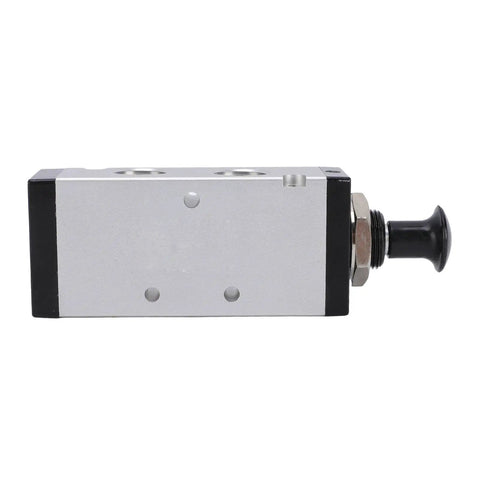 One Half Inch NPT Push Pull Valve For Pneumatic Systems, 5 Way Two Position Hand Lever Air Control Valve, Aluminum Alloy