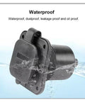 Heavy Duty 15A 125V Nema 5-15R Rv Socket Waterproof Outdoor Electrical Outlet for Campers Boats Trailers and Generators close-up in water.
