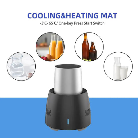 Super Portable Electric Freeze Mug And Quick Chill Cup For Ice Cold Beer Soda Canned Drinks Milk Or Coffee Compact Black Mini Chiller in use