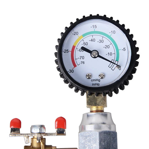 Pressure gauge on Vacuum Coolant Refiller Pro Grade Kit For Automotive Cooling System Pneumatic Vacuum Purge Tool.