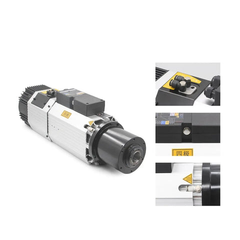 Top Shelf 9 Kilowatt Atc Iso30 Air Cooled Spindle Motor With Automatic Tool Changer For Cnc Woodworking Routers 24000 Rpm dual voltage main view.