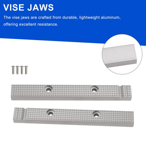 Replacement Vise Jaw Set For Old USA 6 And A Half Inch Reversible Gray Vices Fits Craftsman And Columbian Models Aluminum Construction