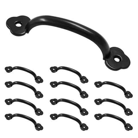 Slick Black Barn Door Handles Set Of Twelve Solid Zinc Alloy Rustic Cabinet Pulls And Closet Sliding Hardware Built Tough For The Daily Grind Straight Up A Game Changer For Home Revamps Bringing That Vintage Vibe To Every Fresh Living Space Setup
