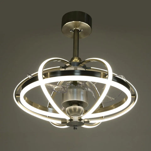 Ceiling Fan with Light and Handheld Controller, 3 Color Temperatures, 6, featuring a modern circular design and sleek metallic finish.