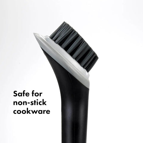 Oxo Good Grips Electric Grill And Panini Press Brush With Soft Bristles cleaning tool with soft bristles safe for non-stick cookware.