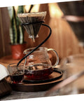Grab A Fresh Cup With This Premium Solid Metal Coffee Dripper Stand used for brewing coffee with dripper and carafe.