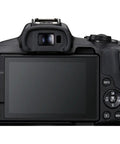 Rear view of R50 APSC Mirrorless Camera Kit with 18 to 45mm Lens, showcasing the vari angle touchscreen and control buttons.