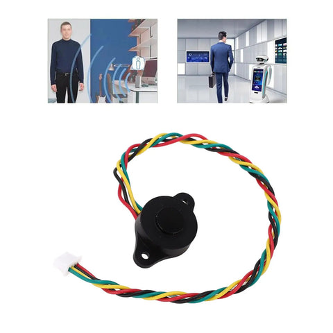 Ultra Accurate Distance Sensor Rangefinder Module With Auto UART Control 3.3V To 5V for detection, showing wiring and design.