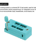 Universal ZIF IC Test Socket 14 Pin 2.54mm Pitch Rock Solid for Microcontrollers Chips and Breadboards Locking IC Socket