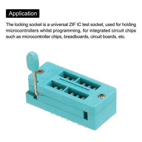 Universal ZIF IC Test Socket 14 Pin 2.54mm Pitch Rock Solid for Microcontrollers Chips and Breadboards Locking IC Socket