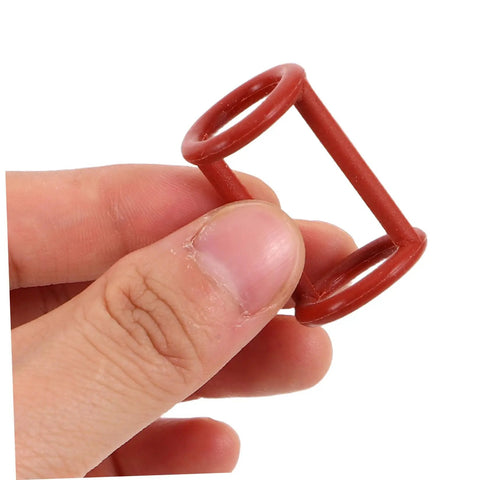 Six Pack Silicone Ice Cream Maker Sealing Rings Replacement Gasket Set For Home And Pro Use Leakproof Valve Seal High Elasticity Fit Easy Install Durable, red silicone ring held by hand