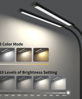 Dual 70cm Gooseneck LED Desk Lamp With 154 LEDs Dimmable 3 Color Temperatures And 10 Brightness Levels Clip On Reading Light