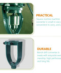 Close-up of Rock Solid Portable Drill Press Square Tenon Converter showing durable steel housing for precise mortising work.