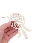 Wooden Dream Catcher Kit For DIY Painting And Decorating, 50 Unfinished Hollow Pendants, boho wall decor, shown in hand