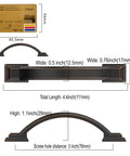 Oil Rubbed Bronze Cabinet Pulls 30 Pack With 3 Inch Hole Centers Arch Handles dimensions and details