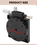 60mm Fine Tuning Optical Sliding Stage with 2.3 inch cross roller guide showing rotary platform and precision adjustment screws.