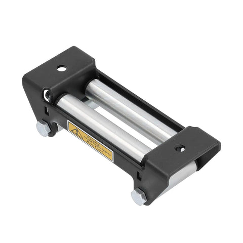 Universal Winch Roller Fairlead 165mm 6 Point 5 Inch For ATV UTV Side By Side Cable Guide Beefy Steel Construction 4000 To 5500 Lbs Load Capacity Ideal Off Road Recovery Reduces Cable Kinks black steel roller fairlead