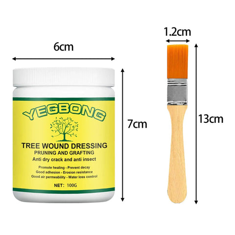 Pro Grade Bonsai Cut Paste Pruning Sealant With Brush For Tree Wound Repair And Grafting, Portable Wound Filler For Shrubs And Fruit Trees, Rain Resistant And Easy To Apply. 100g jar with brush