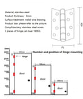 Diagram of Two Pack 4 Inch Ball Bearing Flush Hinges Stainless Steel For Cabinets And Doors With Screws, Smooth Silent Operation
