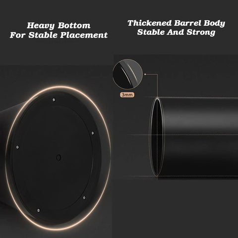 Heavy Duty Commercial Coffee Knock Box Featuring Hella Solid 6 Point 8 Liter ABS with heavy bottom and thickened barrel for stability.
