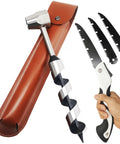 Heavy Duty Hand Auger Wood Drill for Bushcraft and Camping with Beefed Up Welds Hex Head, Sharp Scottish Eye, and accessories