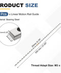 Diagram showing Two 550mm MGN9 Linear Sliding Rail Guides in Bearing Steel for Automatic Equipment, CNC Machines.