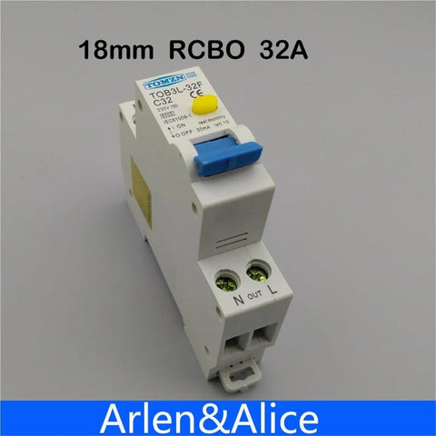 32 Amp Single Pole Plus Neutral Circuit Breaker Designed For Standard Home Panels That Snaps Right Into Place And Provides Hella Top Tier Ground Fault Surge Protection With Zero Hassle, side view