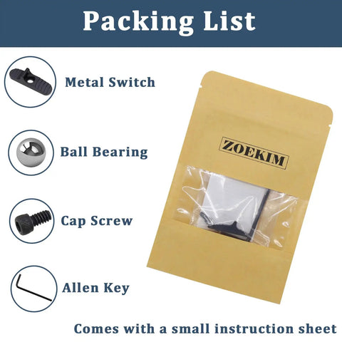 Packing list for Enhanced Slide Safety System For Mossberg Shotguns 500 590 835 930 935 Shockwave parts and tools included