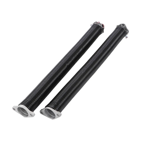 Upgrade Your Garage Door With This Tough Blaihild Torsion Spring Kit, Includes Two Heavy Duty Steel Rods And Safety Gloves For Easy DIY Repair Fixing Loose Doors Fast No Pros Needed. Two black garage torsion springs with silver cones