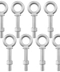 Built Like A Tank Heavy Duty 8 Pack 3/4 X 4 1/2 Inch Shoulder Eye Bolts With Nuts, Hot Dip Galvanized rigging hardware.