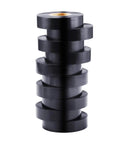 Stack of 10 rolls of black vinyl tape, 10 Pack Black Waterproof Electrical Tape Three Quarter Inch by Sixty Six Feet Pro Grade Industrial UL CSA Listed High Temp Vinyl Tape for Wiring Insulation and Outdoor Projects.