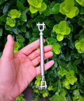 Badass M6 Jaw And Jaw Turnbuckle Forged From 316 Stainless Steel Marine Grade Rigging Hardware Salt Water Resistant Comes With Locking Nuts in hand.