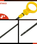 Close-up of Mazda 3 Engine Dipstick For 2.0L 2.3L Fits 2010 2011 2012 2013 Stainless Steel Dipstick With Plastic Handle 51 Cm Long