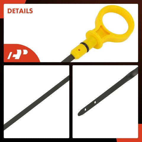 Close-up of Mazda 3 Engine Dipstick For 2.0L 2.3L Fits 2010 2011 2012 2013 Stainless Steel Dipstick With Plastic Handle 51 Cm Long