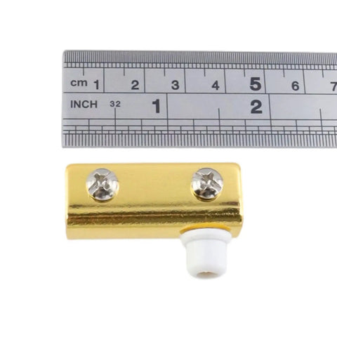 Killer Gold Glass Door Pivot Hinge Eight Piece Kit For Cabinet And Showcase Display featuring clamp design and measuring tool.