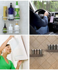 Nano Tech Double Sided Tape used in various settings for mounting, from car phone holder to wall shelves for kitchen spices