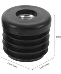 Close-up of 20 Pack Round Chair Leg Caps With M8 Thread, 0.98 Inch Outer Diameter, PE and Metal Furniture Glide